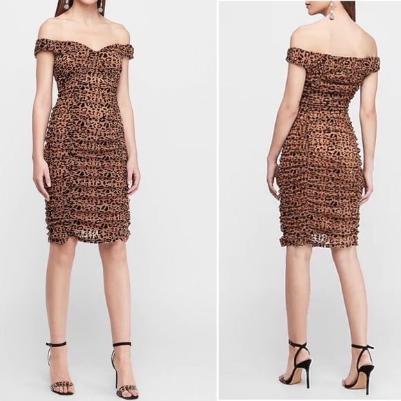 rouged leopard tight midi dress - Picture 4 of 10